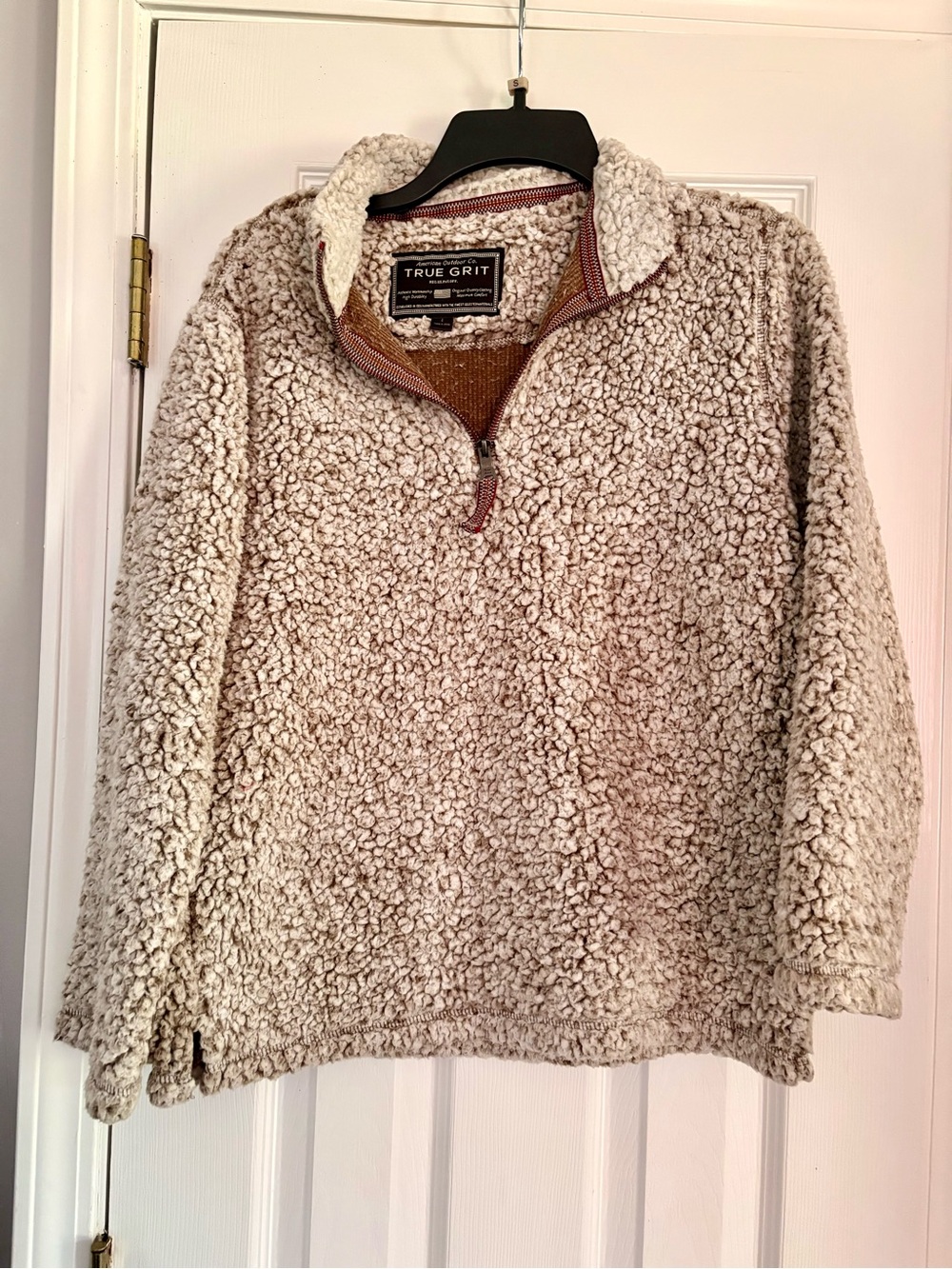 True Grit Cream Sherpa Half-Zip Pullover Sweater
